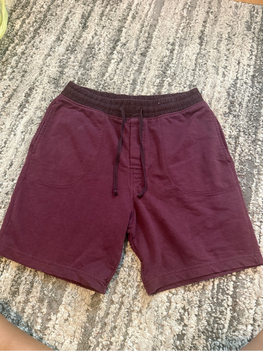H&M Men's Burgundy Pull-On Knit Shorts